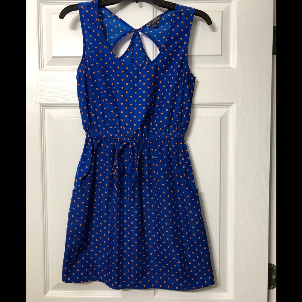 Blue and orange mini dress